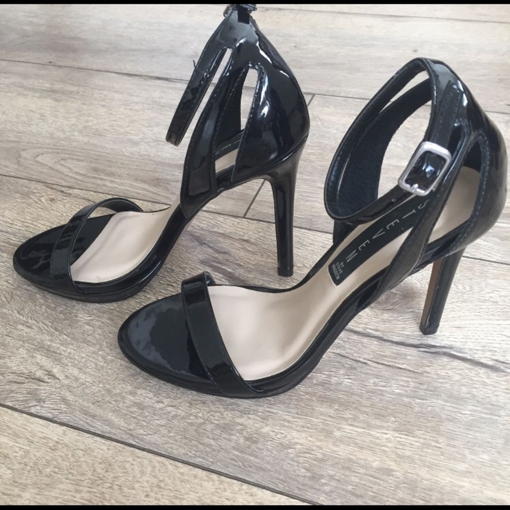 Steve Madden Black Ankle Strap High Heel Sandals